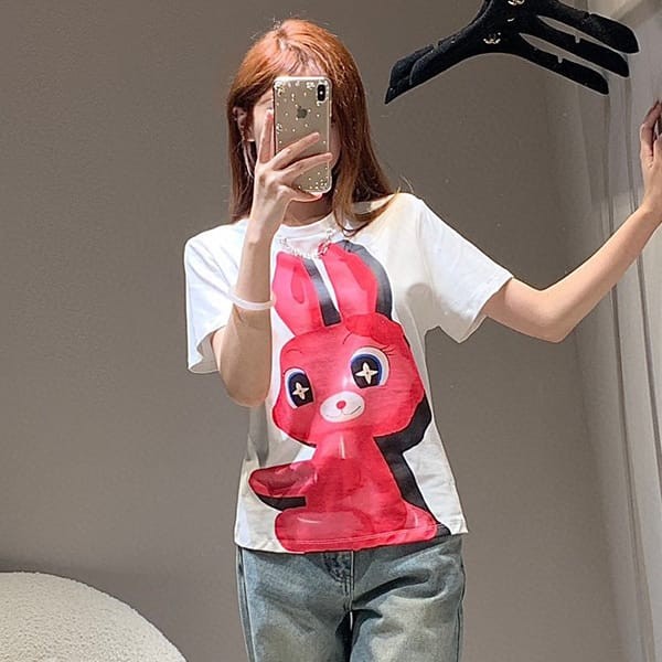 新デザインルイヴィトン スパンコールウサギTシャツ n級品 1AFV27